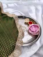 Magnifique ensemble de couvre-thali, artisanat, thali chic pour les cadeaux de mariage, décoration, plateau pour pooja aarti, cadeau pour Karwa Chauth et les festivals