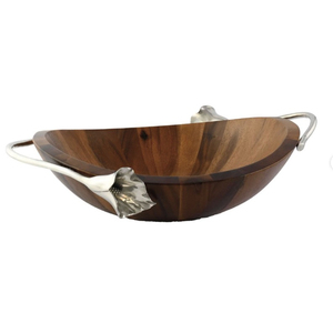 Bol à salade en bois écologique de haute qualité Accents floraux Design classique Bol en bois décoratif pour la maison en gros - Product Image 3
