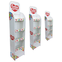 Soporte de exhibición de PVC corrugado portátil personalizado, soporte de suelo plegable moderno con función giratoria desmontable para tienda de supermercado