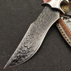 Vente en gros Personnalisé Qualité supérieure OEM ODM Service Professionnel Damas Couteau de Chasse de Survie en Acier pour Camping en Plein Air Lame Fixe - Product Image 3