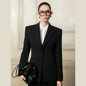 Blazers de alta calidad para mujer, chaqueta con muescas CAMILLA, manga larga, tela ecológica, ropa informal para mujer hecha en Vietnam - Product Image 1