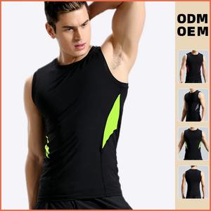 OEM Gilet de gymnastique de compression sans manches à séchage rapide pour hommes, respirant, extensible, vêtements de fitness, ensemble de t-shirts de compression à séchage rapide - Product Image 1