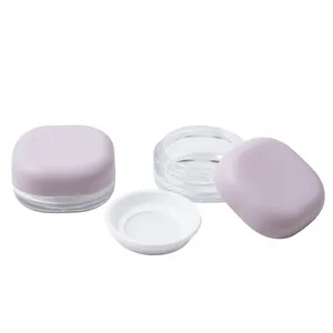 Tarro de embalaje cosmético transparente de plástico vacío de 12g con logotipo privado, contenedores de polvo suelto de oro rosa