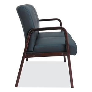 Alera ALERL2219M Sofá de recepción serie WL de 44.88 pulgadas. X 26.13 Pulgadas X 33 Pulgadas Cuero PU negro sobre marco de madera para oficina en casa - Product Image 2