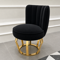Chaises de salle à manger pour hôtel en stock, prêtes à être expédiées, avec cadre en métal doré, dossier haut, pour salle à manger, restaurant, café, fauteuil