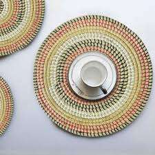 Seagrass Place Mat Hand-Woven Cup Mat Round Woven <b>Placemats</b> Wholesale for Kitchen Dining Table - Product Image 4