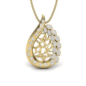 Ishi เพชร14K ตาข่ายลูกแพร์ทองพร้อมจี้เพชรที่ปลูกในห้องปฏิบัติการเสน่ห์เพชรหรูหราคอลเลกชันสวยสำหรับถ้วยกระดานของคุณ - Product Image 1