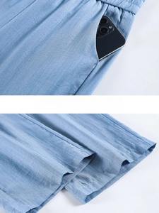 กางเกงวอร์มขากว้างเพื่อความเย็นต้านเชื้อแบคทีเรียผ้านุ่มลื่นสำหรับผู้หญิงเล่นโยคะวิ่งฟิตเนสกีฬากลางแจ้ง - Product Image 6