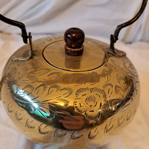 กาน้ำชาทองเหลืองวินเทจกาน้ำชาหม้อทองเหลืองของสะสมสำหรับตกแต่งบ้านงานฝีมืออินเดีย - Product Image 4