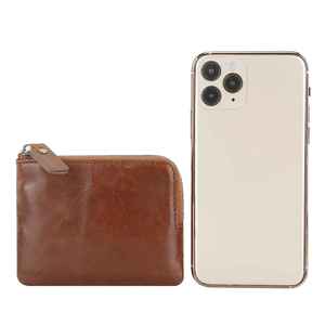 Bolso de Mano de Cuero Genuino con Cierre y Forro de Lino, Portátil y Largo - Product Image 6