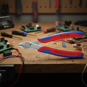 Pince à découper électronique Knipex Super Knips en acier INOX avec tête polie, poignées multi-composants et récupérateur de métal - Product Image 3