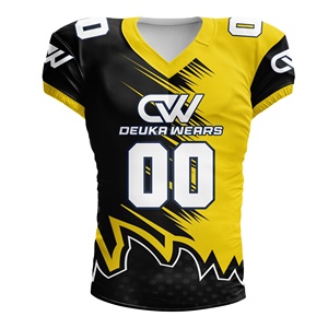 Jersey de Fútbol Americano Personalizado OEM/ODM con Logotipo, Nombre y Número del Equipo, Sublimado, Cuello en V, 100% Poliéster Malla - Product Image 1