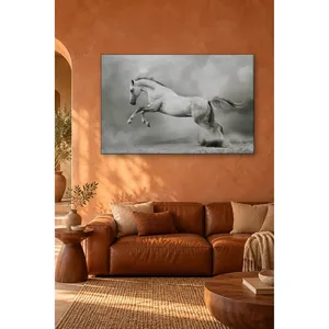 Impresión en lienzo de Fida cría un caballo blanco en una nube de polvo - Product Image 5