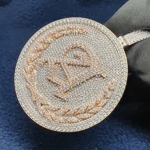 14K oro rosa acabado personalizar hielo hacia fuera diamante hombres Hip Hop encanto colgante - Product Image 3