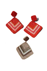 Pendientes bordados con cuentas de semillas de San Patricio hechos a mano para mujeres y niñas, lindas prendas de fiesta, perlas, diamantes, artesanías de MD - Product Image 3