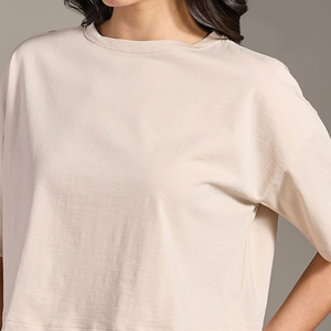 Premium Quality <b>Summer</b> Hip Hop Soft Cotton Blank Crop Oversize <b>T</b>-<b>Shirt</b> <b>Ladies</b> Logo Custom Quick Dry Women's - Product Image 4