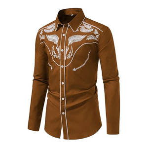 High Street Factory Supply Camisas bordadas Streetwear Cómodo Color sólido Oem Diseño Camisas bordadas para adultos - Product Image 2