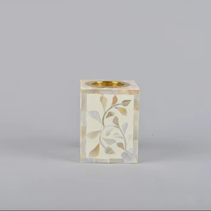Handmade Luxury Square Mother Of Pearl Inlaid Bakhoor Burner With Elegant Leaf Pattern Floral Mop Inlay Portable Resin <b>Incense</b> - Product Image 1
