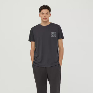 Custom Men Drop Shoulder T-shirt Heavy Cotton Crew Neck Tee Oversized <b>Applique</b> Patch Embroidery Boxy Cropped T Shirt Men - Product Image 1