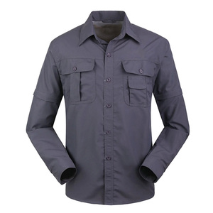 Cotton Blend Cargo <b>Shirt</b> <b>With</b> Adjustable Cuffs And Chest <b>Pockets</b> For All Day Wear - Product Image 1