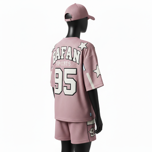 Ensemble court en maille pour femme, respirant, en tissu athlétique polyester, avec empiècements contrastants et logo personnalisé, 100 % coton - Product Image 5