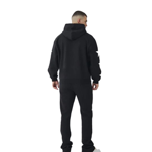 Mens Regular Fit Winter Tracksuit Custom Two Piece Hoodie and <b>Joggers</b> <b>Set</b> 100% Cotton Sportswear with Logo Service - Product Image 5
