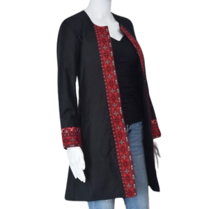 Nueva moda para mujer de talla grande prendas de vestir exteriores chalecos logotipo personalizado bordado pesado largo estilo Vintage abrigos transpirables - Product Image 3