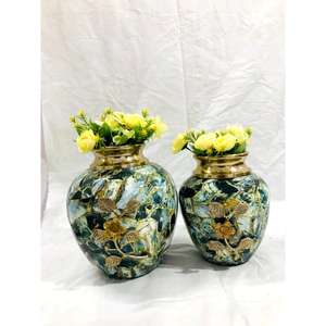 Pièce maîtresse articles blanc émail fleur Vase mariage décor laiton Vase Portable Pots de fleurs moderne décoratif métal artisanat Vases - Product Image 3