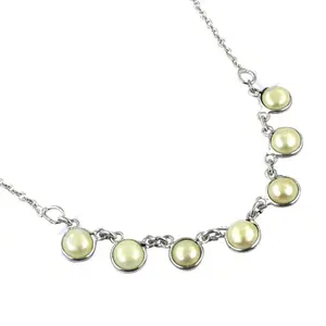 Collier délicat en perles d'argent, bijoux d'eau douce pour femmes - Product Image 3