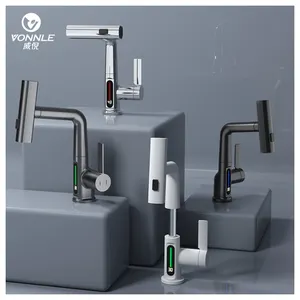 New Style High Quality Chinese Smart Modern Bathroom Hot And Cold Water Brass Rotating Faucet