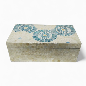 Boîte de rangement décorative en nacre en gros, incrustation de coquillages faite à la main, fournisseur OEM - Product Image 3