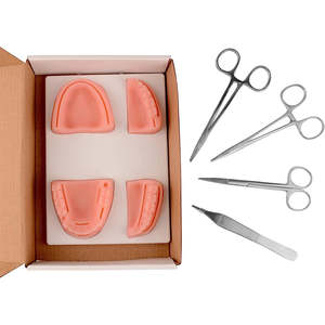 Kit Completo de Práctica de Sutura para Estudiantes de Medicina Veterinaria, Juego Completo de Herramientas Esenciales de Acero Inoxidable para Suturas, Ergonómico - Product Image 1