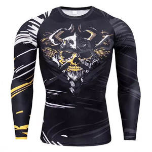 Camisa de compresión de manga larga personalizada para hombre, capa Base de secado rápido para gimnasio, ropa para correr, ropa para correr - Product Image 2