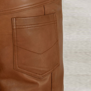 Pantalons en cuir pour hommes Offres Spéciales fabriqués en usine en gros 2025 pantalons en cuir décontractés amples pour hommes de la meilleure qualité - Product Image 5