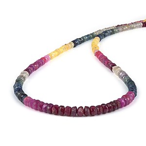 Collar de joyería de mujer hermosa con piedras preciosas naturales, piedra preciosa multicolor, forma redonda con cadena de placa de oro rosa para ella - Product Image 1