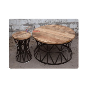 Customized <b>Vintage</b> Iron Wooden <b>Coffee</b> <b>Table</b> Modern Industrial Design Eco-Friendly Indoor Outdoor Use Hospital Living Bedroom - Product Image 2