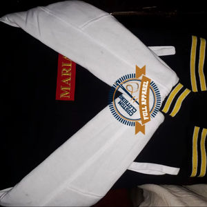 Blouson universitaire en cuir/coton/laine personnalisé avec doublure, logo imprimé par sublimation, col montant, haute qualité, style urbain - Product Image 1