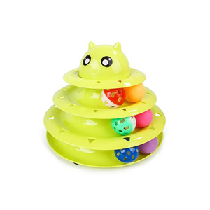Juguete Redondo para Gatos de 3 Niveles con Bola Verde, Juguete Interactivo y de Movimiento para la Diversión Felina - Product Image 2