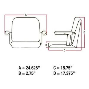 Ensemble de siège de tracteur avec accoudoirs pour Allis Chalmers / Case / Massey Ferguson - Product Image 6