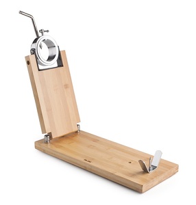 Soporte para jamón plegable y giratorio de bambú y acero inoxidable Gastroteka (Ibili 684240) - Product Image 1