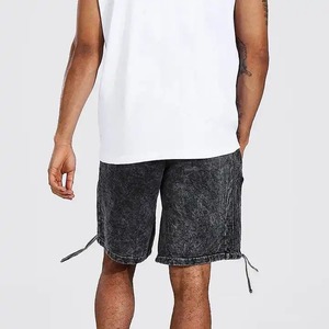 Nouvelle Arrivée Short de Bain Sportif pour Homme en Maille Délavée à l'Acide 100% Polyester Design Personnalisé Couleur Unie Teinte Unie - Product Image 2
