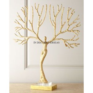 Newly Arrival Best Quality Acacia Wooden And Silver Shiny Polished Metal Human <b>Figure</b> Attractive Look Home Decor Sculpture - Product Image 4