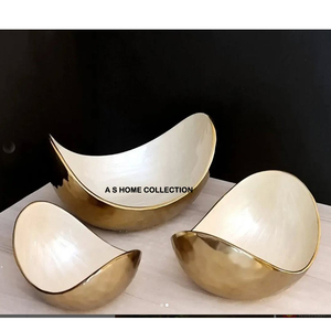 Cuenco de fecha martillado plateado de forma ovalada con asa, vajilla de Metal de Calidad exclusiva, cuenco para servir frutas para restaurante a granel - Product Image 4