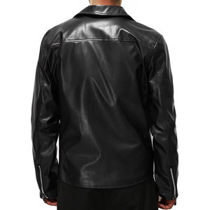 Nouvelle arrivée 2026 Veste en cuir décontractée grande taille pour homme Style moto tendance Hiver Vêtement d'extérieur pour jeunes Col montant Patchwork - Product Image 5