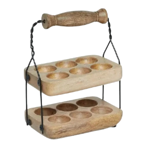 Oeufs en bois au look élégant faits à la main support écologique de l'olive bois d'acacia naturel personnalisé de haute qualité pour la maison et la cuisine utilitaire - Product Image 6