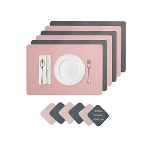 High Quality Luxury Placemats <b>for</b> <b>Wedding</b> Hot Sale Leather Dining Tablemat Handmade Woven Leather New Design Top Price - Product Image 5