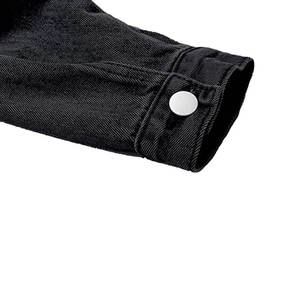 Veste en jean sherpa classique à 5 boutons pour homme, décontractée, hiver, unie, tissée, avec plusieurs poches - Product Image 5