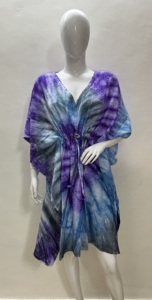 Caftan Robe Longue Robe Maxi Vêtements Africains Tie Dye Cordon Réglable Femme Fit Swim Wear Caftan Court Plage Vacances Fête - Product Image 4