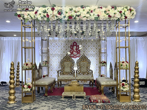 Mandap Metálico Moderno y Elegante para Bodas, Mandap Metálico Moderno para Bodas al Aire Libre, Mandap Metálico de Moda para Salones de Banquetes de Boda en EE. UU. - Product Image 4