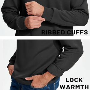 Sweat-shirt pour homme personnalisé, hiver, nouveau, en laine, confortable, doux, tricoté, col rond, poignets en tricot torsadé, coupe respirante, sweat-shirt pour homme - Product Image 5